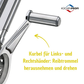 Küchenprofi dishwasher-safe metal construction for easy cleanup after grating.