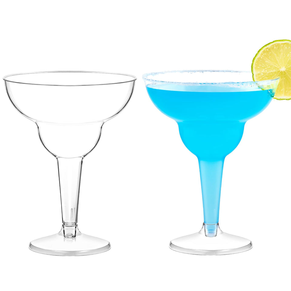 Kucoele 24-pack clear margarita glasses, durable and convenient for large gatherings