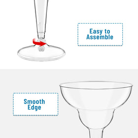 Kucoele BPA-free, food-grade margarita glasses for safe direct contact with beverages