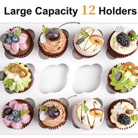 Kucoele disposable cupcake carriers sized 13x10x4 inches for transport.