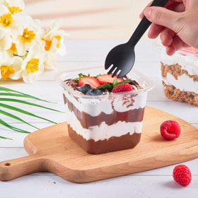 Kucoele stackable 12 oz dessert cups save space for events.