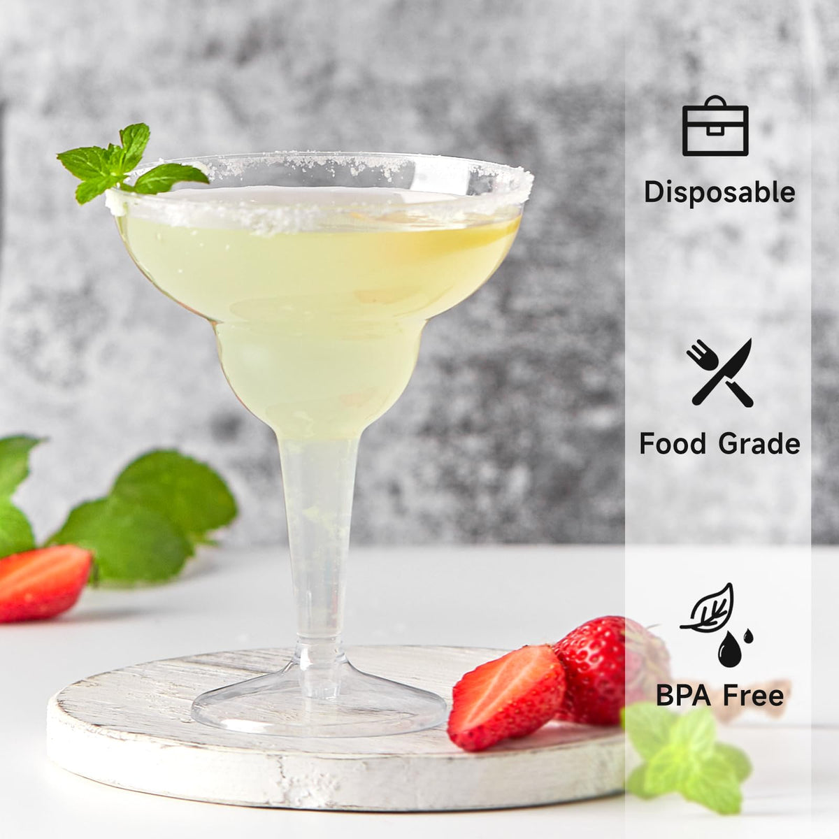 Kucoele stackable margarita glasses save space in storage and transport