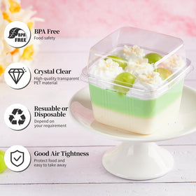 Kucoele BPA-free PET cups are ideal for yogurt, pudding, and fruit.