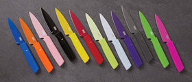 Kuhn Rikon COLORI knife slicing cheese with smooth glide