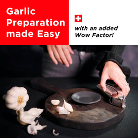Kuhn Rikon Epicurean Garlic Press ergonomic design saves prep time.