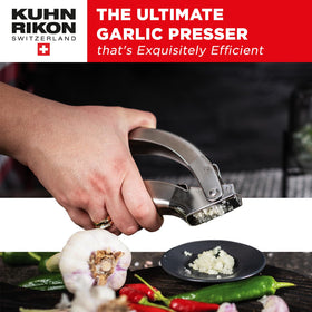 Kuhn Rikon Epicurean Garlic Press with stainless steel body built to last.