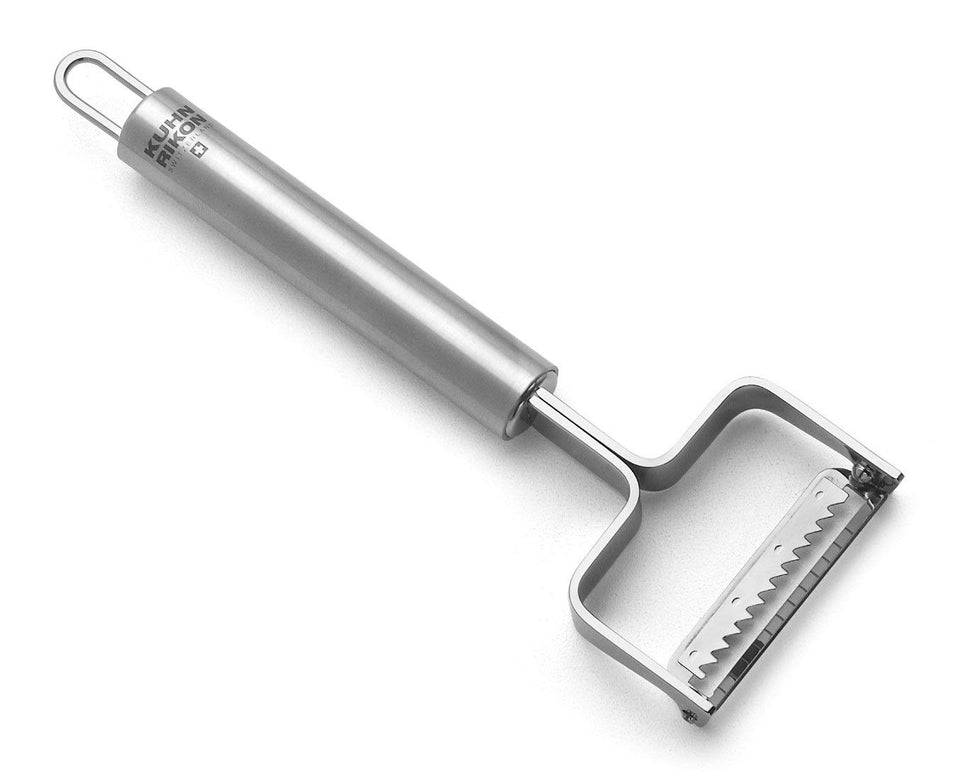 Kuhn Rikon julienne peeler with blade protector for safe storage.