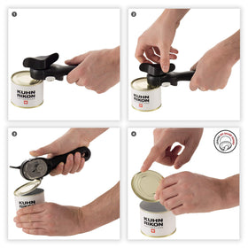 Kuhn Rikon LidLifter grip enhances lift without touching food.