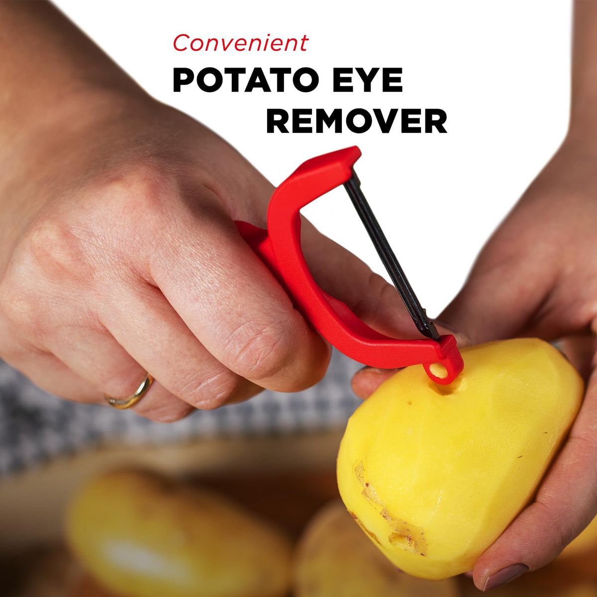 Swiss-made Kuhn Rikon Original Swiss Peeler emphasizes durability and sharp blades.