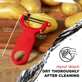 Y-shaped design supports ambidextrous use for versatile peeling.