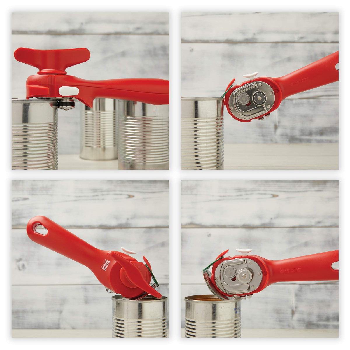 Kuhn Rikon side-cut design delivers clean, safe can rims.