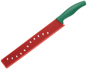 Kuhn Rikon Watermelon Knife with long blade for smooth, controlled slices of large fruit.