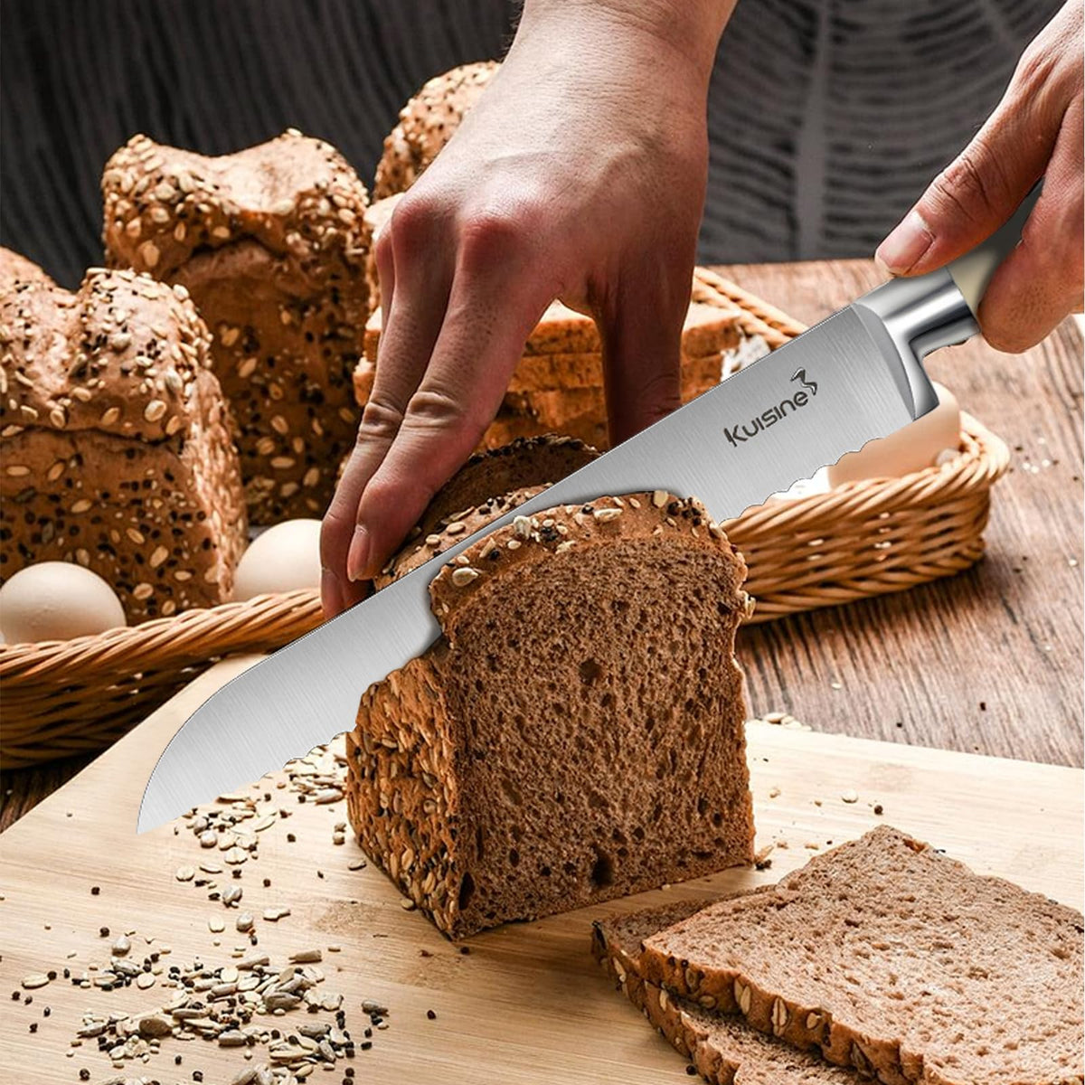 KUISINE 8-inch chef knife ready for chopping and dicing