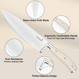 KUISINE built-in sharpener in block for convenient blade maintenance
