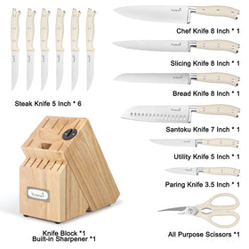 KUISINE high-carbon stainless steel blade close-up highlighting sharp edge