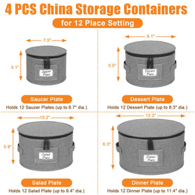 Kukikan 12 felt liners prevent friction between plates during storage.