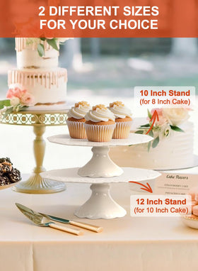 Kukikan embossed edge cake plate adds vintage charm to dessert tables.