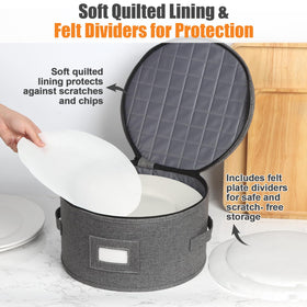 Kukikan padded dinnerware cases keep china secure and organized.
