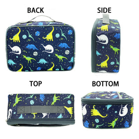 Kulle dinosaur lunch box top handle close-up for easy carrying