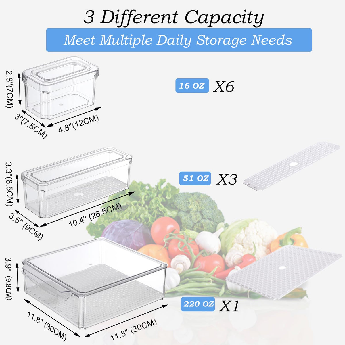 KUMD drain-tray keeps produce elevated for crisper results.