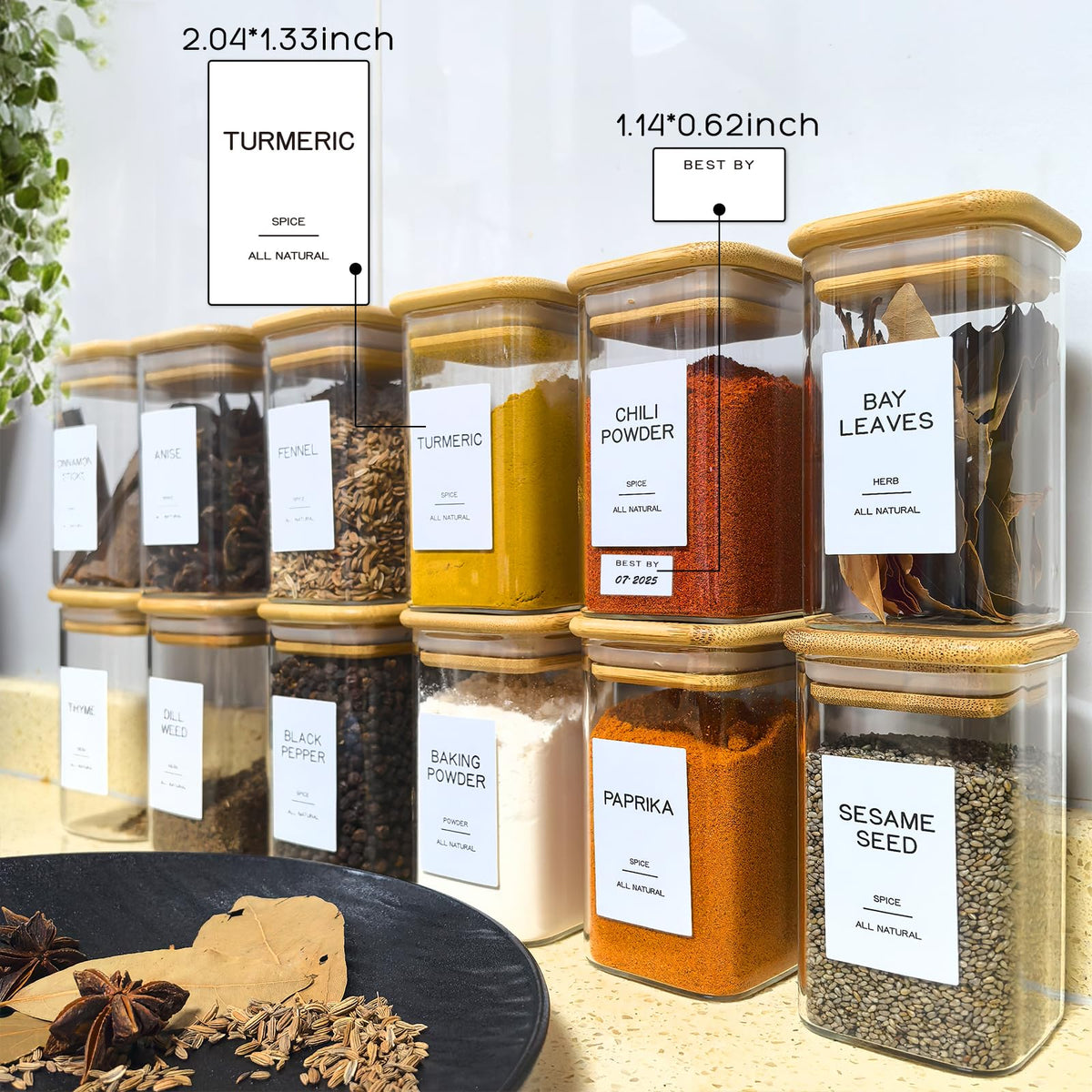 Kuocodall 201-label pack enables easy labeling and dating of spices.