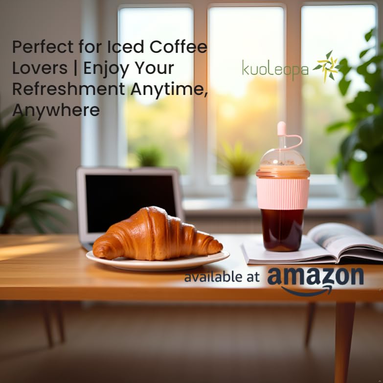 Kuoleopa versatile tumbler suitable for iced coffee, tea, smoothies, and water.
