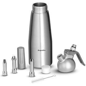 Kupadio N2O-compatible cream dispenser supports versatile whipping options.