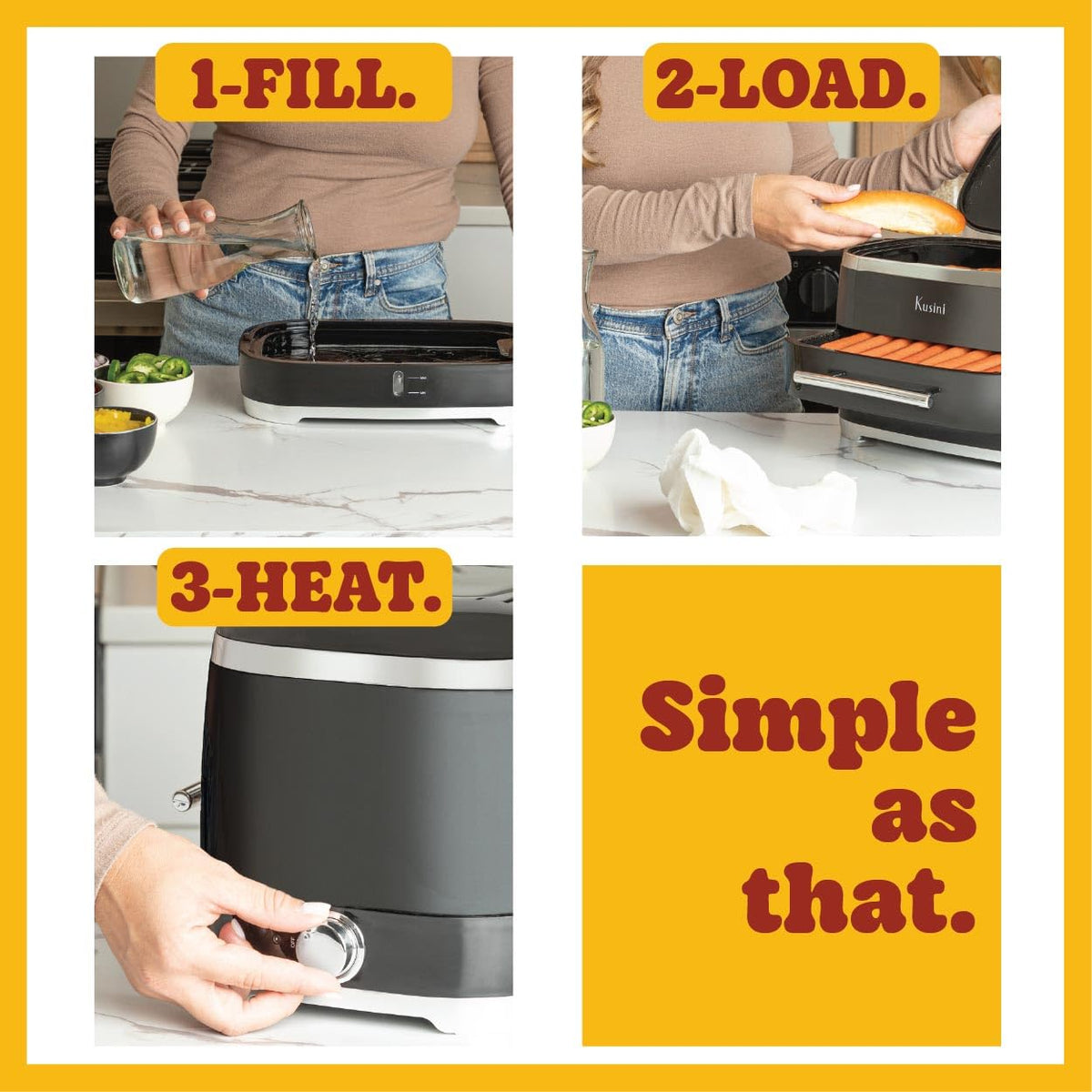 Kusini condiment holders organize toppings for easy serving.