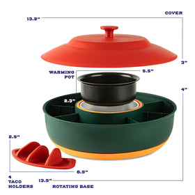 Kusini 30oz heated pot maintains warm fillings for taco night.