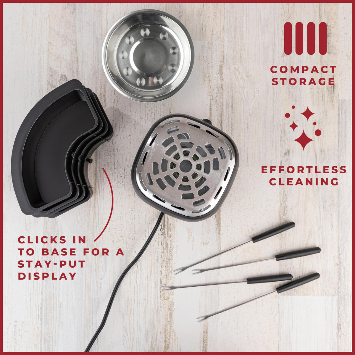 Kusini tabletop indoor-outdoor kit fits compact tables.