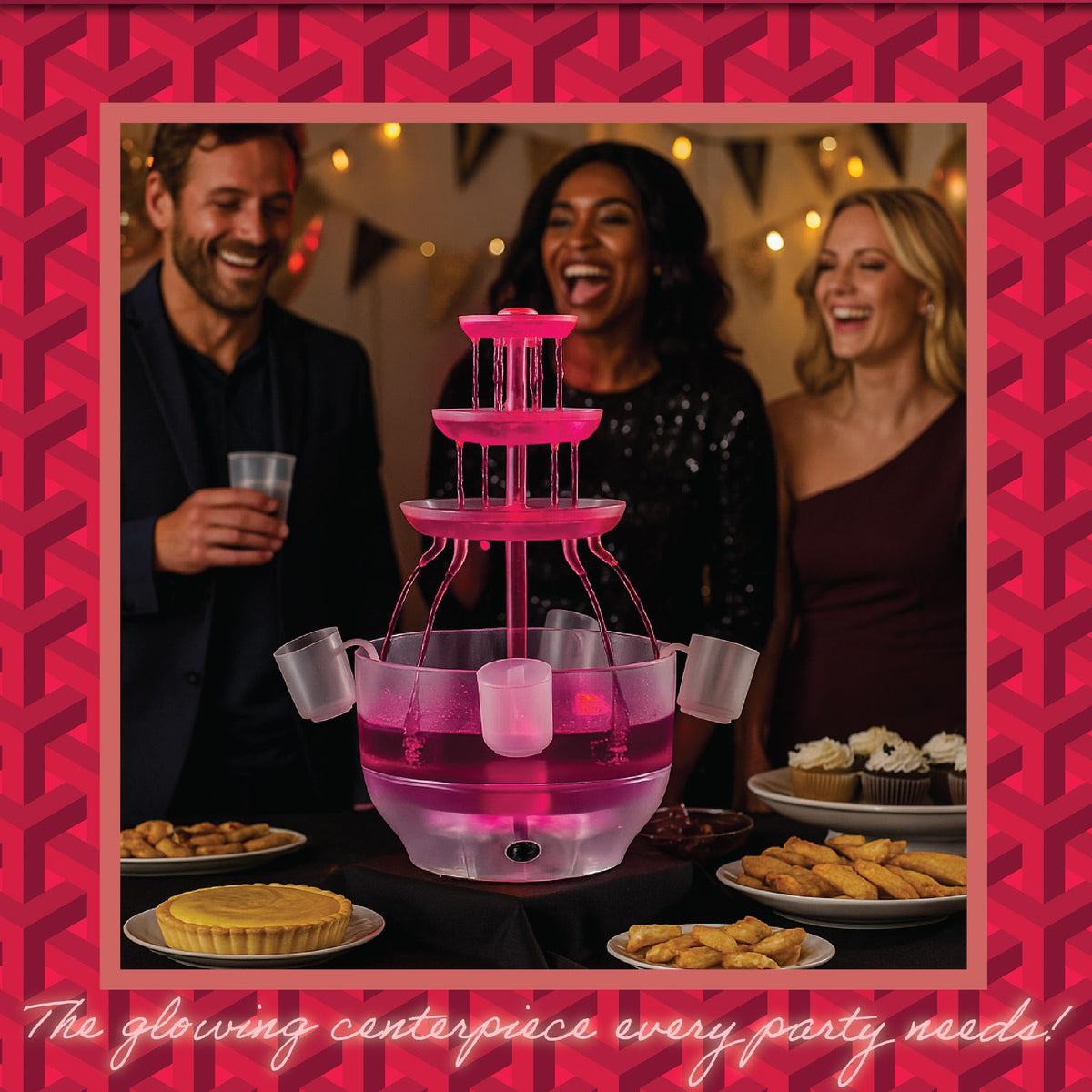 Kusini wedding birthday drink tower demonstrates stylish party drink service.