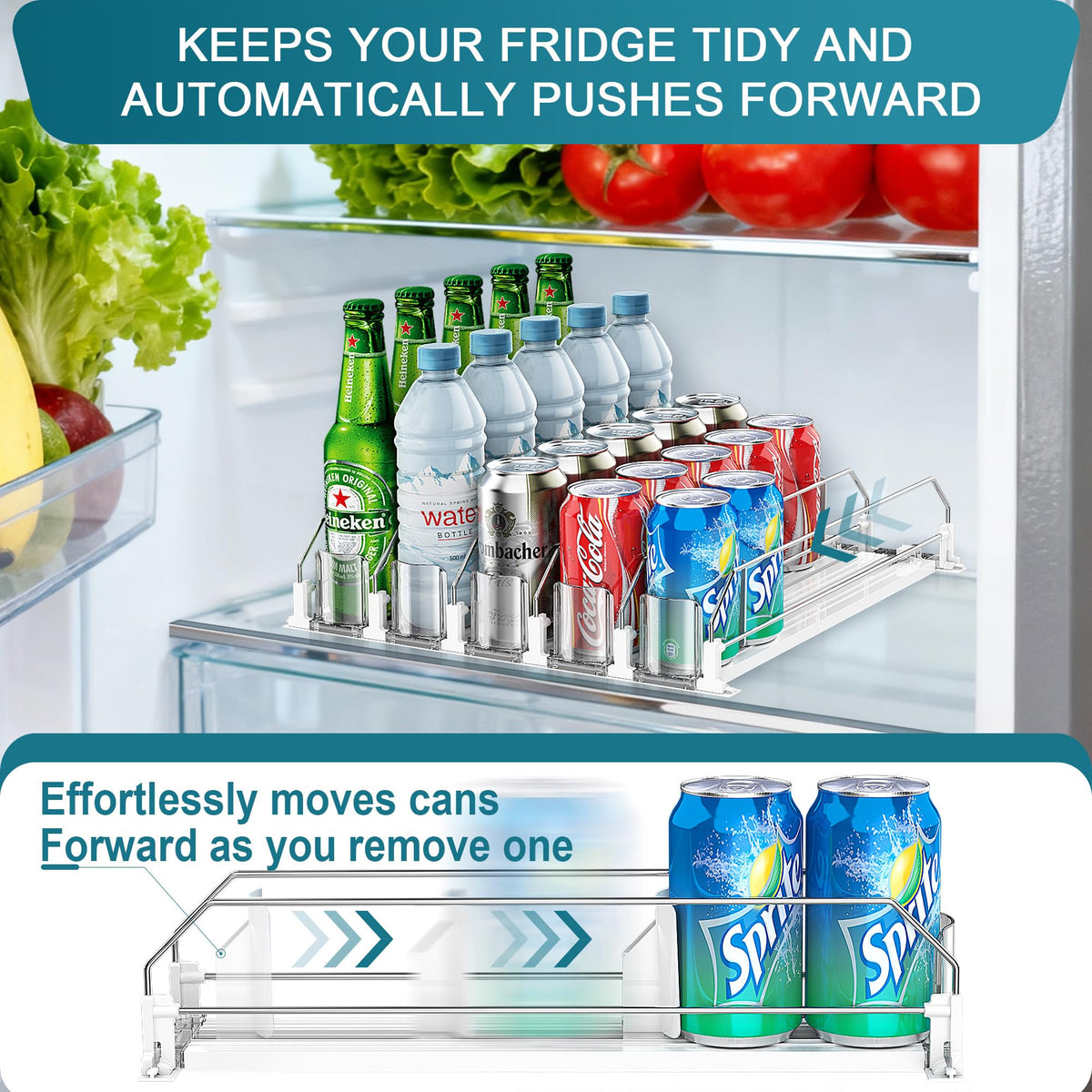 KUUKIKV automatic pusher glide for smooth access to beverages in the fridge