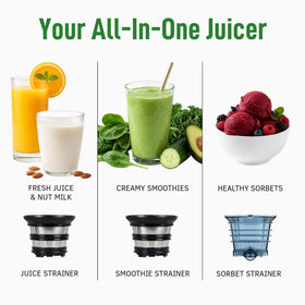 Kuvings AUTO10 silky juice flow delivers smooth beverages with less pulp.