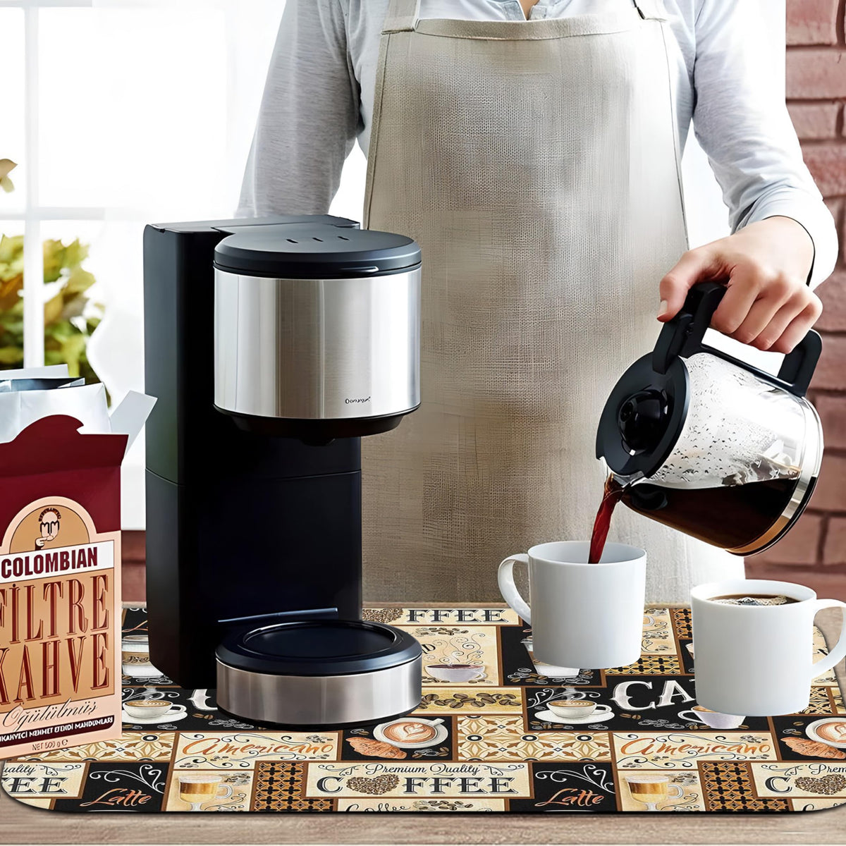 Kuyig Home Fun Coffee Mat is easy to clean and dries quickly
