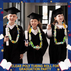 KVCSYAW tropical party decor with candy leis and ribbons