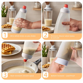 KVIFIVK multi-use bottle suitable for sauces, syrups, and batter