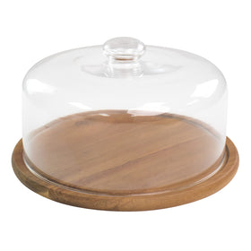 KVMORZE 10.2-inch glass dessert dome with base showcases cakes and pastries clearly.