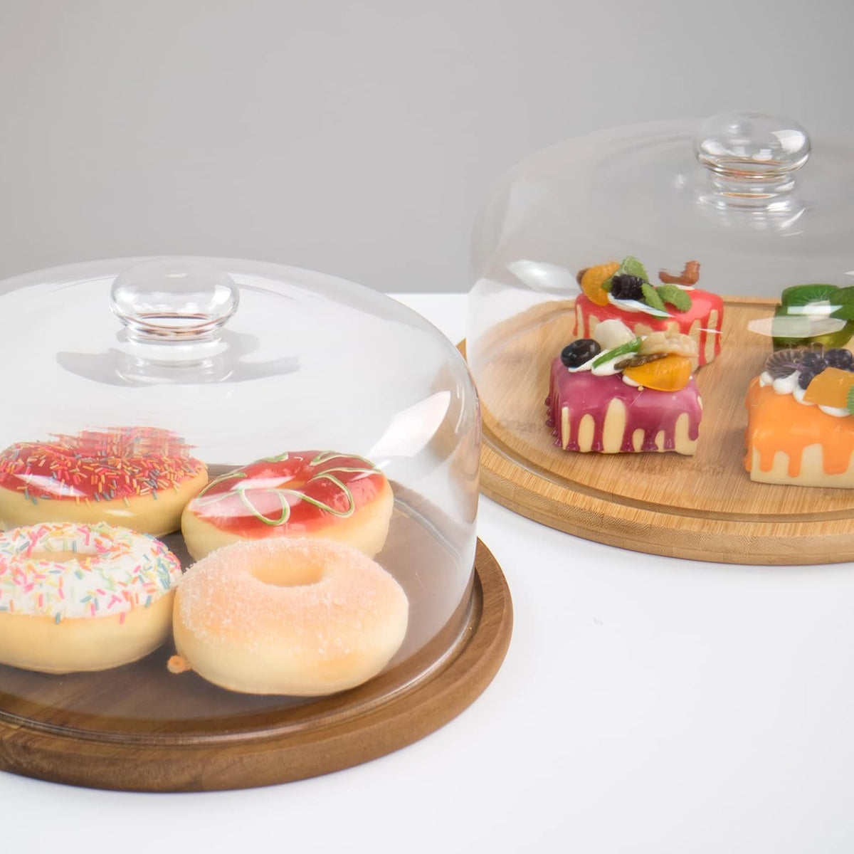 KVMORZE dessert-bar dome lid on a serving table for elegant display