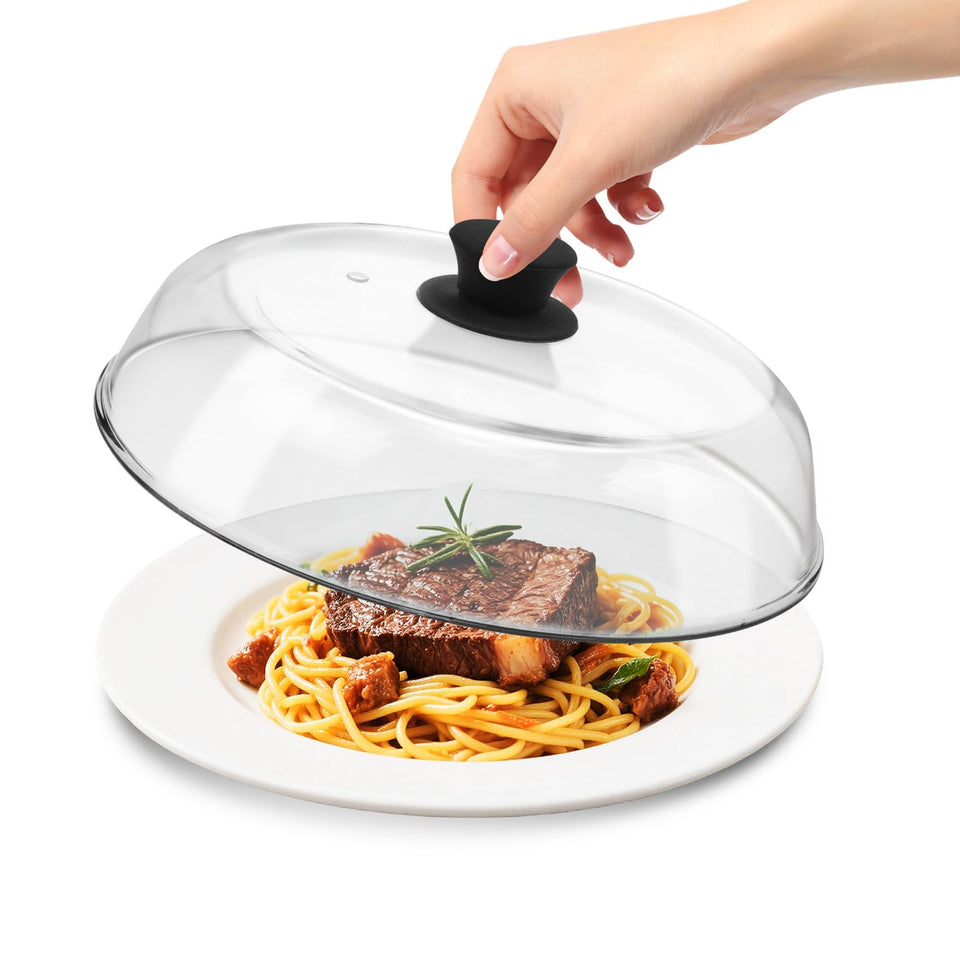 KVZKVZ 10in glass microwave splatter cover, clear lid keeps the microwave clean.