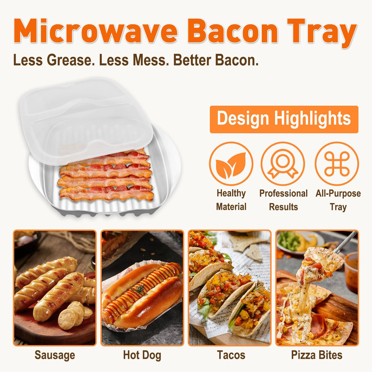 KVZKVZ bacon cooker cover prevents grease splatter while cooking.