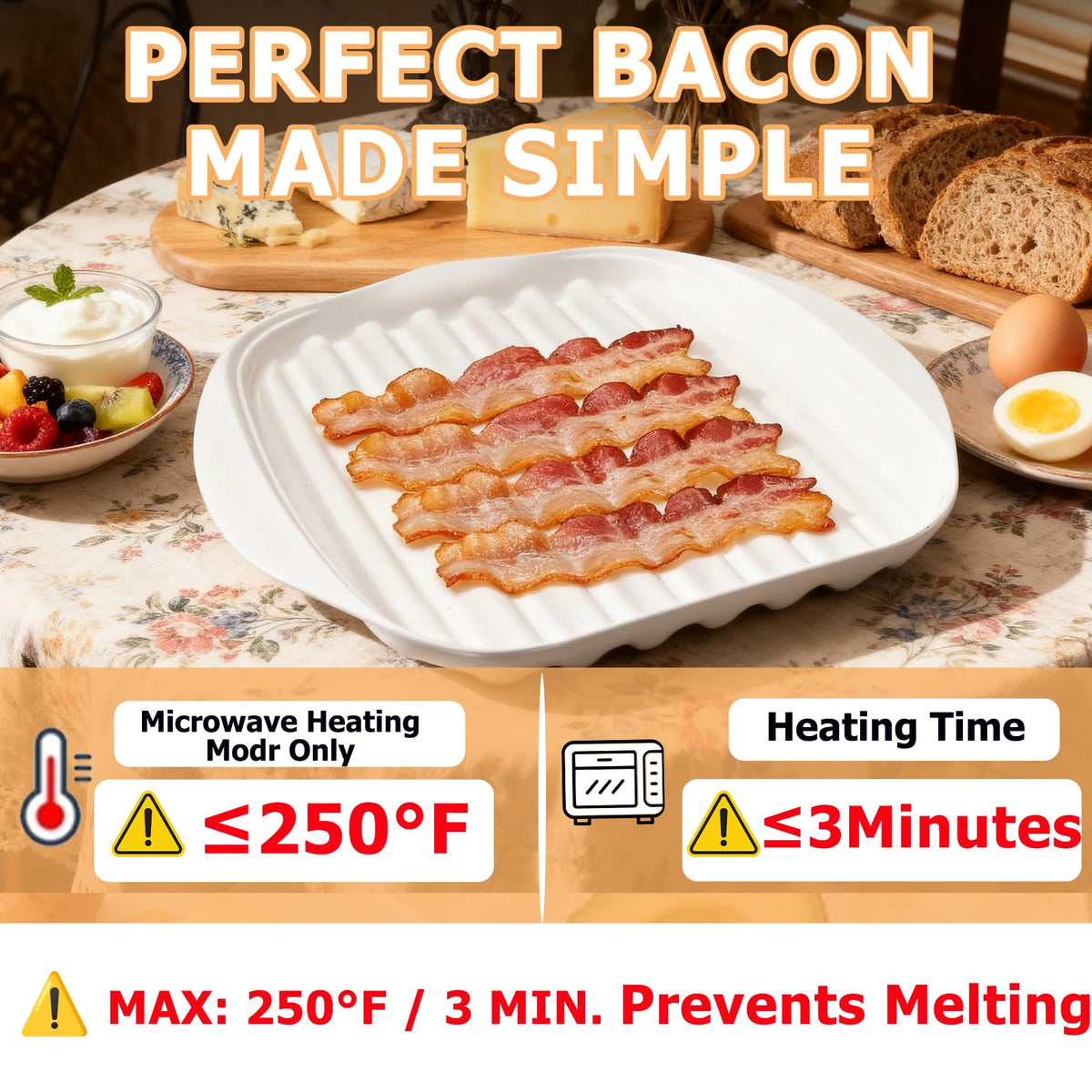 KVZKVZ bacon cooker with grease-drainage reduces excess oil.