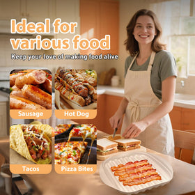 KVZKVZ 10.6 by 9.6 inch tray fits most microwaves for families.
