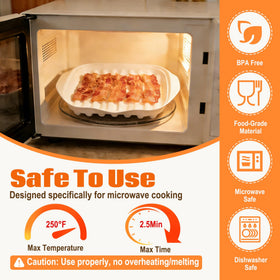 KVZKVZ bacon tray with raised ridges drains fat for crisper bacon.