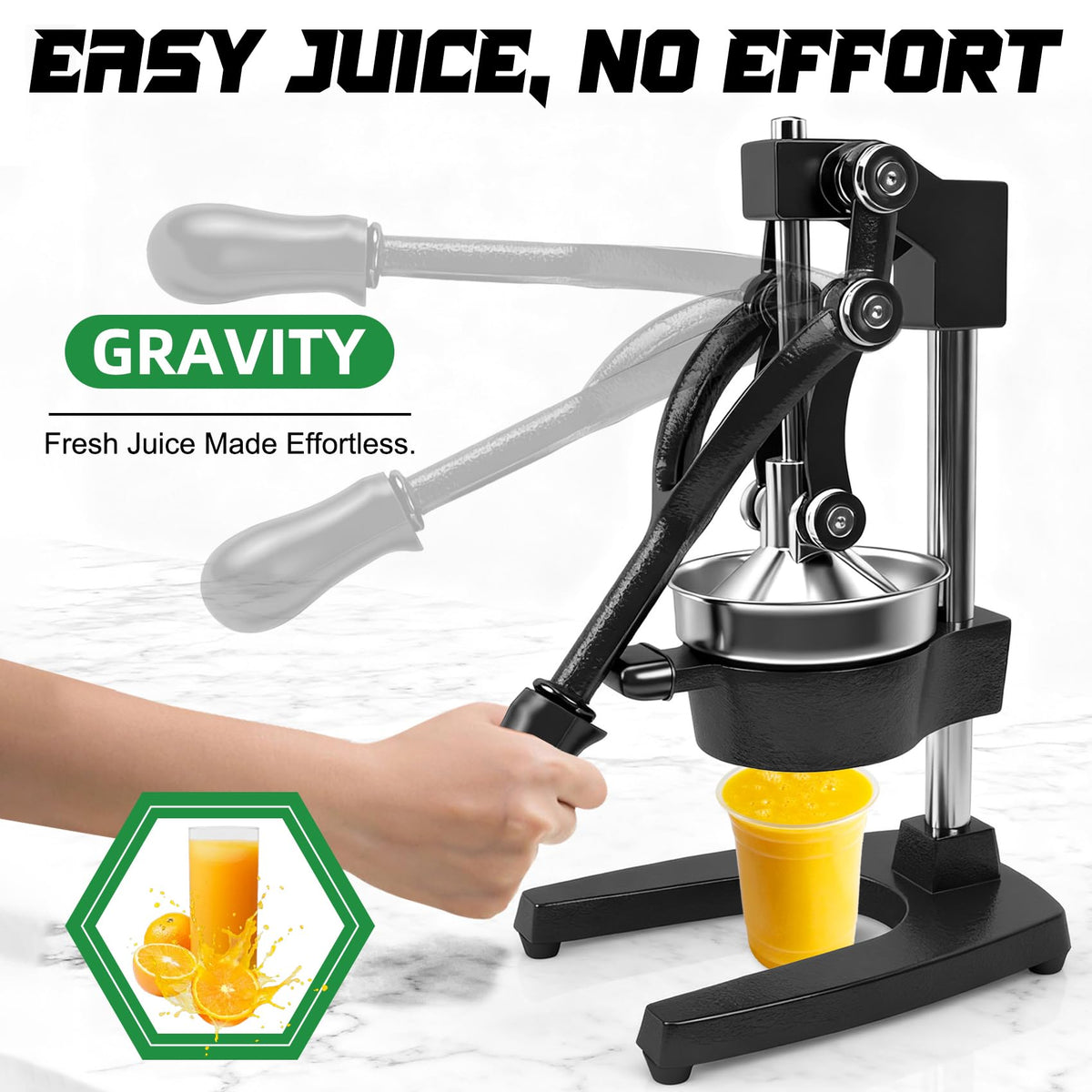 KVZKVZ lever-action design enables quick, effortless squeezing of citrus.