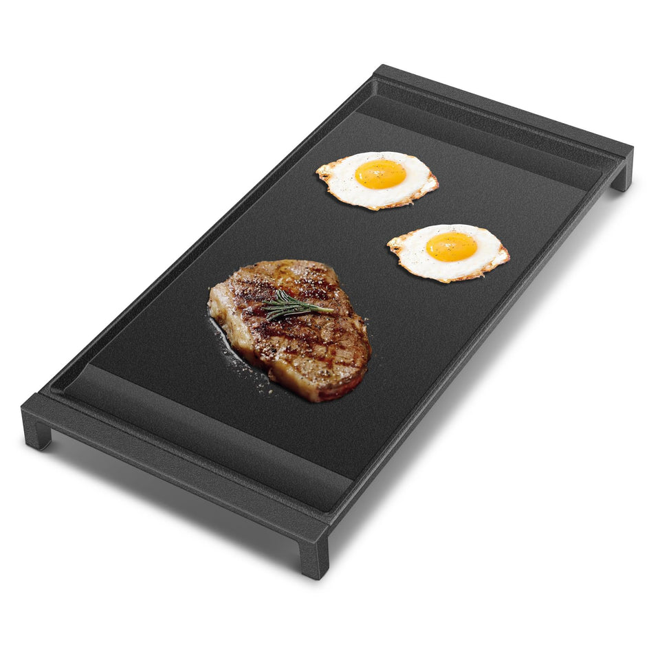 KVZKVZ WB31X24738 cast iron griddle front view highlights even heat retention.