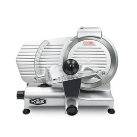 KWS 10NS meat slicer on counter with powerful motor for bulk slicing