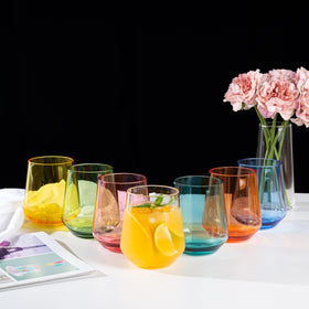 KX-WARE multicolor glassware adds vibrant flair to home bars and casual gatherings.
