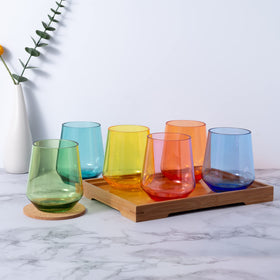 KX-WARE durable shatterproof stemless glasses for outdoor dining and family meals.