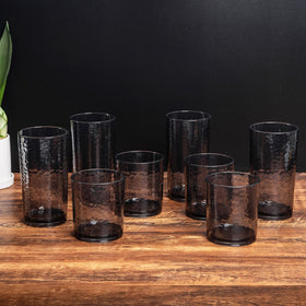 KX-WARE smoky grey hammered 20oz tumbler, close-up texture and resilience.