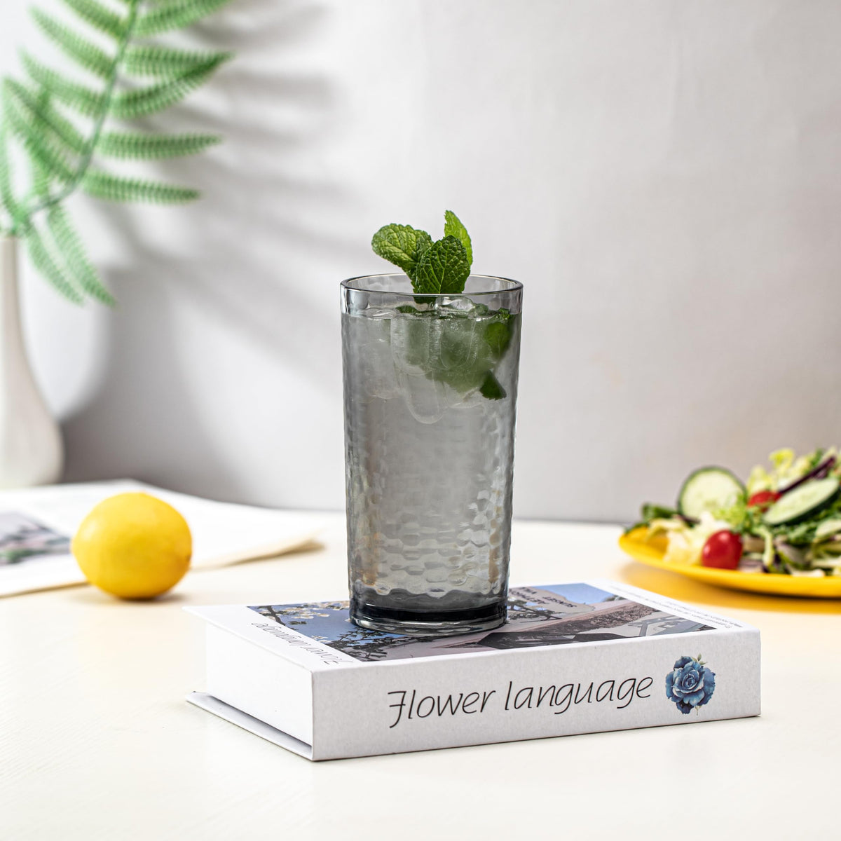 KX-WARE smoky grey hammered 20oz tumbler, close-up showing texture and durability.